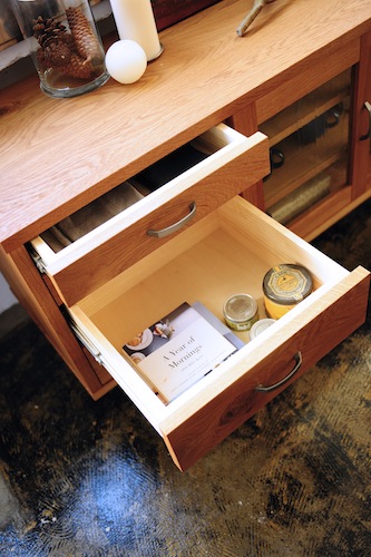 家具、無垢、サイドボード、ROBUS、引出し