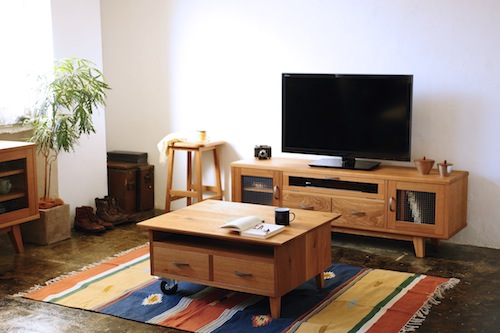 家具、無垢、トレイラーテーブル、ローテーブル、ROBUS